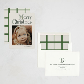 This is a mist holiday photo cards with standard by Baumbirdy called nostalgia printing on recycled smooth signature in standard
