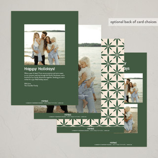 This is a evergreen holiday photo cards with standard by Megan Cash called textiles printing on recycled smooth signature in standard