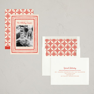 This is a spice holiday photo cards with standard by Megan Cash called textiles printing on recycled smooth signature in standard