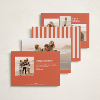 This is a terracotta holiday photo cards with standard by seulghi called bright trio printing on recycled smooth signature in standard