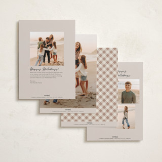 This is a cookie dough holiday photo cards with standard by Adelyn T. called polaroid trio printing on recycled smooth signature in standard