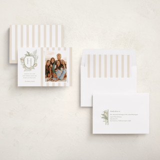 This is a sage holiday photo cards with standard by Oscar and Emma - Karly Depew called tis the sea-sun printing on recycled smooth signature in standard