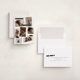 This is a marshmallow holiday photo cards with standard by Claudia Orengo called uniquely us printing on recycled smooth signature in standard
