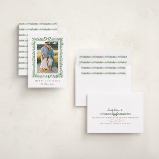 This is a evergreen holiday photo cards with standard by Petra Kern called fir frame printing on recycled smooth signature in standard
