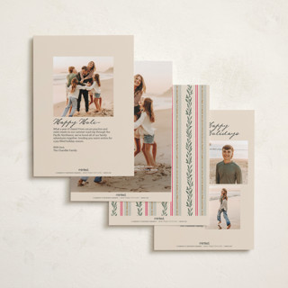 This is a wreath holiday photo cards with standard by Leia Matt called rustic romance printing on recycled smooth signature in standard