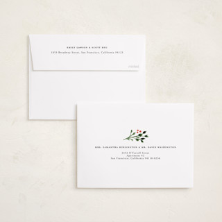 This is a buttercream holiday photo cards with standard by Lindsay Megahed called merry round printing on recycled smooth signature in standard