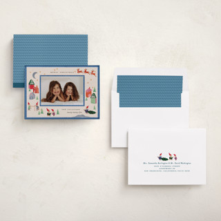 This is a glacier holiday photo cards with standard by Julie Murray called north pole party printing on recycled smooth signature in standard