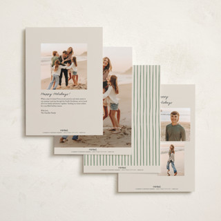 This is a moss holiday photo cards with standard by Chris Griffith called holiday wrap printing on recycled smooth signature in standard
