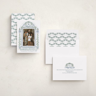 This is a lake holiday photo cards with standard by Paper Sun Studio called colonial christmas printing on recycled smooth signature in standard