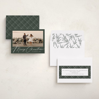 This is a spruce holiday photo cards with standard by Melanie Severin called simply charming printing on recycled smooth signature in standard