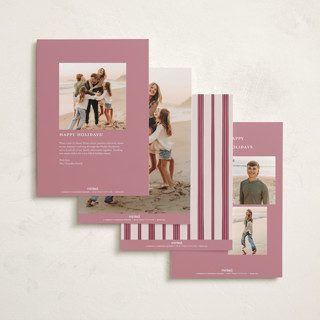 This is a mulberry holiday photo cards with standard by Everett Paper Goods called greenery swag printing on recycled smooth signature in standard