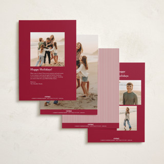 This is a cranberry holiday photo cards with standard by Kristie Kern called the prep printing on recycled smooth signature in standard