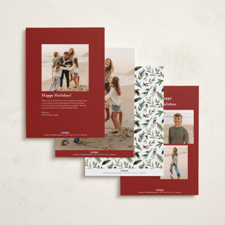 This is a mulled wine holiday photo cards with standard by Susan Moyal called classic greenery printing on recycled smooth signature in standard