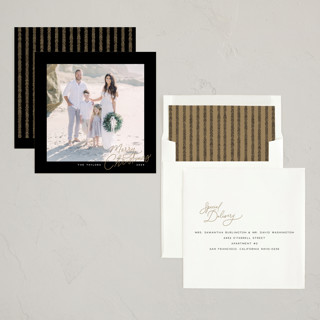 This is a midnight holiday photo cards with standard by Jenna Holcomb called merrily written printing on recycled smooth signature in standard