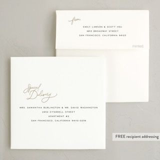 This is a midnight holiday photo cards with standard by Jenna Holcomb called merrily written printing on recycled smooth signature in standard
