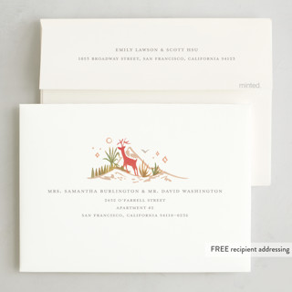 This is a sherbet holiday photo cards with standard by Morgan Ramberg called lush forest printing on recycled smooth signature in standard