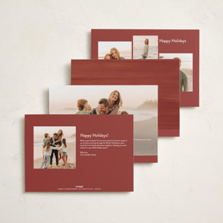 This is a cranberry holiday photo cards with standard by Ekko Studio called postcard note printing on recycled smooth signature in standard