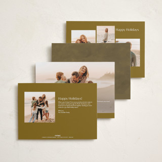 This is a chartreuse holiday photo cards with standard by Ekko Studio called merry & minimal printing on recycled smooth signature in standard