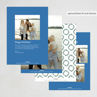 This is a frosty blue holiday photo cards with standard by Angel Walker called traditional christmas printing on recycled smooth signature in standard