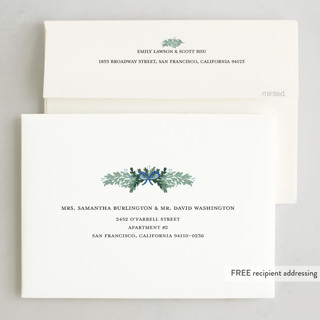 This is a frosty blue holiday photo cards with standard by Angel Walker called traditional christmas printing on recycled smooth signature in standard