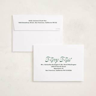 This is a evergreen holiday photo cards with standard by Megan Davis called sleighs printing on recycled smooth signature in standard