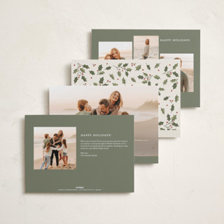 This is a eggnog holiday photo cards with standard by Diana Pinnell called winter garland printing on recycled smooth signature in standard