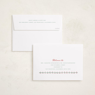 This is a wreath holiday photo cards with standard by letterfix called scallop trim printing on recycled smooth signature in standard