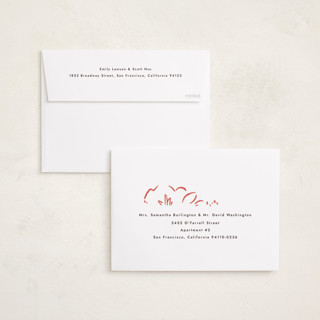 This is a berry holiday photo cards with standard by Griffinbell Paper Co. called sketched florals printing on recycled smooth signature in standard