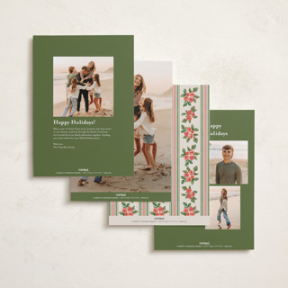 This is a buttercream holiday photo cards with standard by Christy Hy Lee called nostalgic wallpaper printing on recycled smooth signature in standard