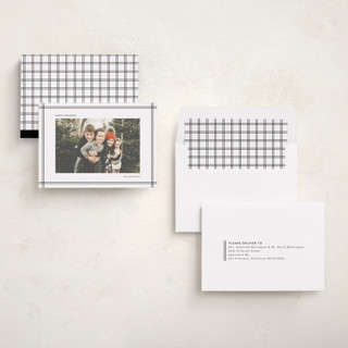 This is a coal holiday photo cards with standard by Wendy Chung called frameline printing on recycled smooth signature in standard