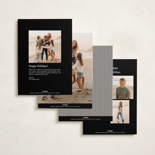 This is a coal holiday photo cards with standard by Kelly Schmidt called wavy edge printing on recycled smooth signature in standard