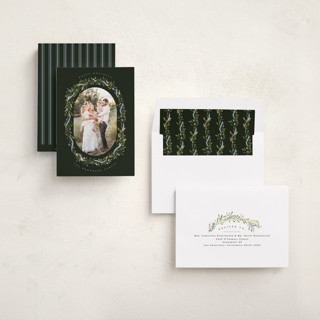 This is a juniper berry holiday photo cards with standard by Erin L. Wilson called juniper garland printing on recycled smooth signature in standard