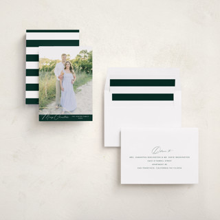 This is a emerald holiday photo cards with standard by Nicoletta Savod called glamour printing on recycled smooth signature in standard
