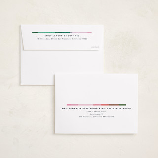 This is a peppermint holiday photo cards with standard by Carrie Moradi called rainbow burst printing on recycled smooth signature in standard