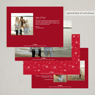 This is a holly berry holiday photo cards with standard by Robert and Stella called our merry mayhem printing on recycled smooth signature in standard