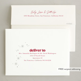 This is a holly berry holiday photo cards with standard by Robert and Stella called our merry mayhem printing on recycled smooth signature in standard