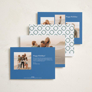 This is a frosty blue holiday photo cards with standard by Angel Walker called traditional christmas printing on recycled smooth signature in standard