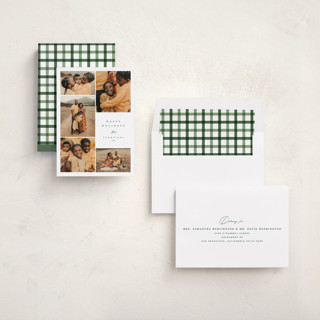This is a pine holiday photo cards with standard by Carolyn Nicks called photo surround printing on recycled smooth signature in standard