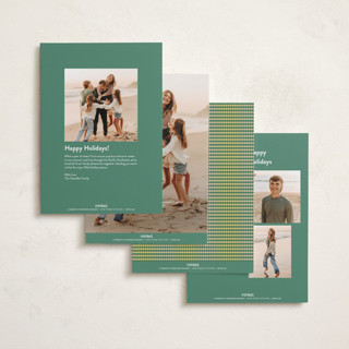 This is a candy holiday photo cards with standard by Kelly Watkins called modern plaid printing on recycled smooth signature in standard