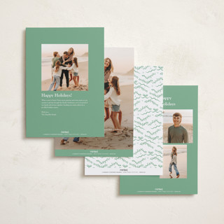 This is a evergreen holiday photo cards with standard by Corinne Malesic called festive monogram printing on recycled smooth signature in standard