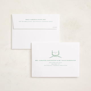 This is a evergreen holiday photo cards with standard by Corinne Malesic called festive monogram printing on recycled smooth signature in standard