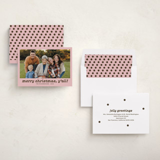 This is a candy holiday photo cards with standard by Megan Davis called pecos printing on recycled smooth signature in standard