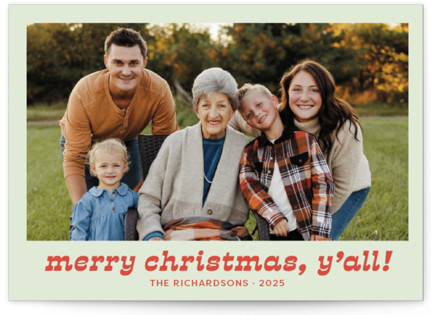 This is a succulent holiday photo cards with standard by Megan Davis called pecos printing on recycled smooth signature in standard