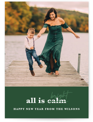 This is a evergreen holiday photo cards with standard by Corie Page called bright edit printing on recycled smooth signature in standard