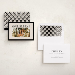 This is a ink holiday photo cards with standard by Ekko Studio called married & bright printing on recycled smooth signature in standard