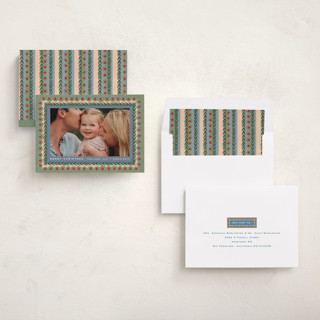 This is a olive holiday photo cards with standard by Amy Kross called primary printing on recycled smooth signature in standard