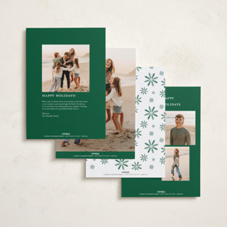 This is a pine holiday photo cards with standard by Erika Firm called mini cabana stripes printing on recycled smooth signature in standard