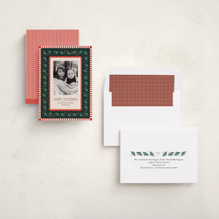 This is a candy cane holiday photo cards with standard by Julie Murray called francie printing on recycled smooth signature in standard