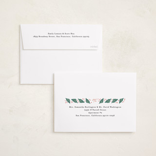 This is a pine needle holiday photo cards with standard by Julie Murray called francie printing on recycled smooth signature in standard