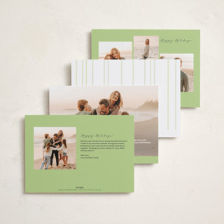 This is a holly holiday photo cards with standard by Poised Avenue called framed in stripes printing on recycled smooth signature in standard